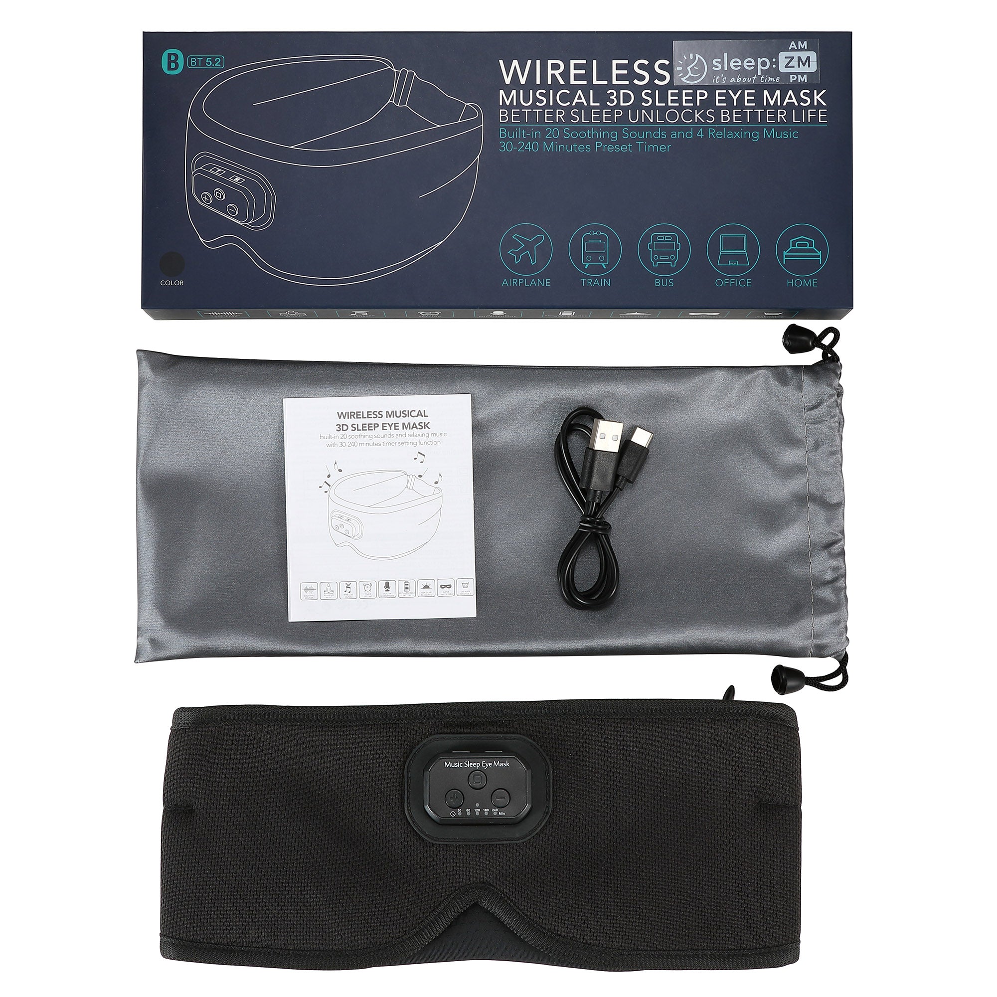 Plush Bluetooth Sleep Mask