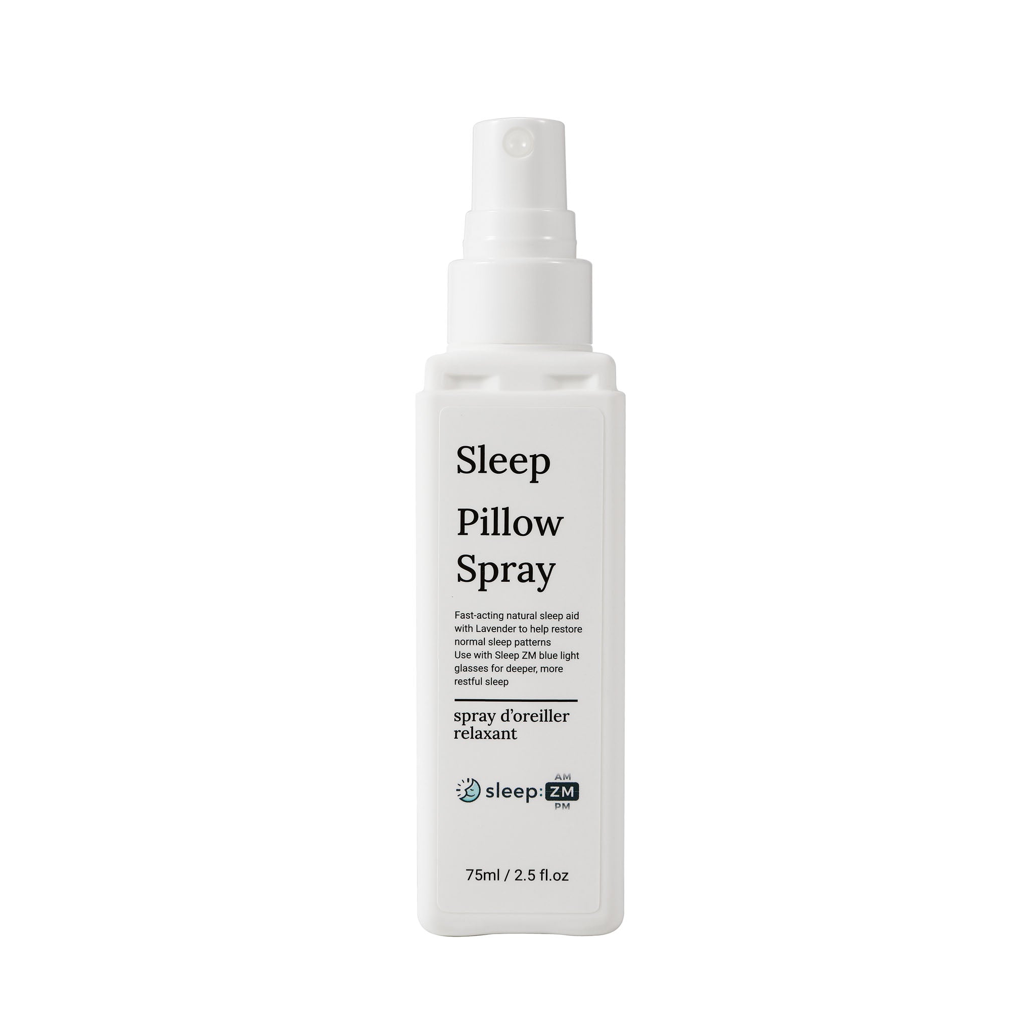Sleep pillow spray bottle on a white background