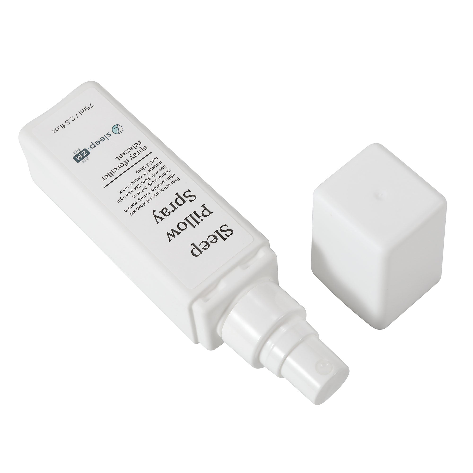 White spray bottle with nozzle on a white background