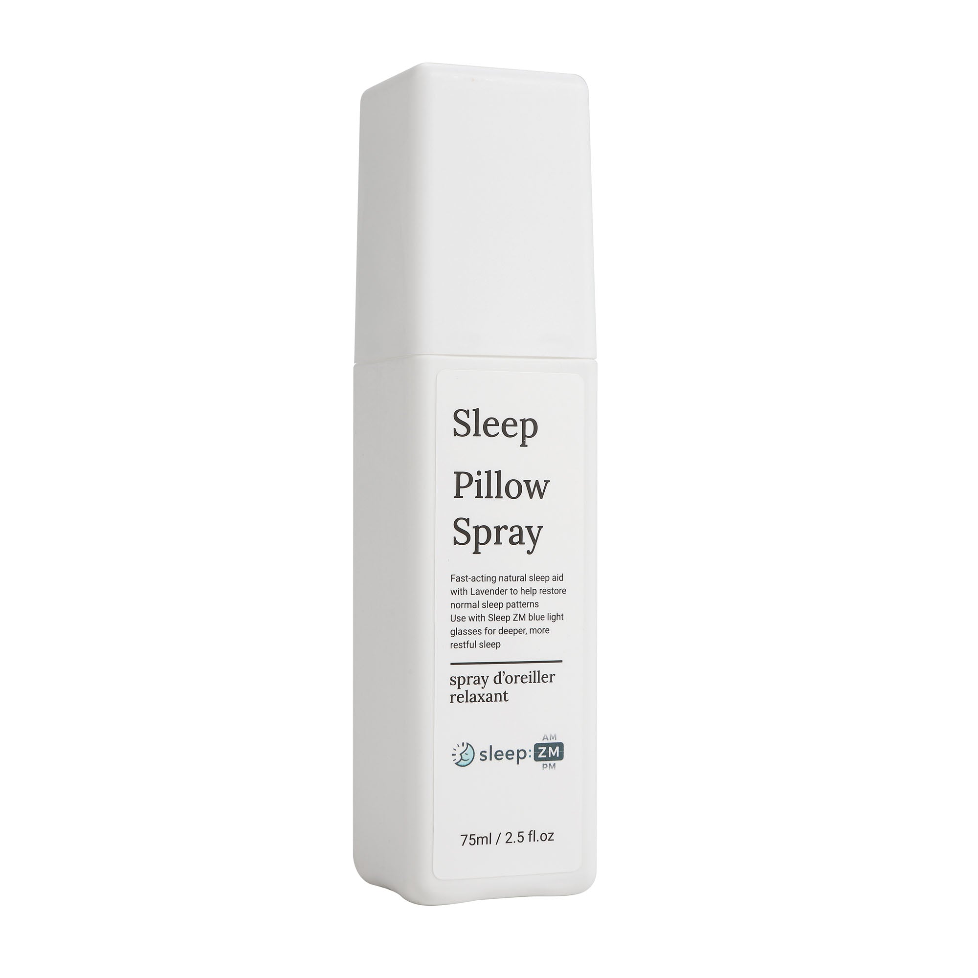 Sleep pillow spray bottle on a white background