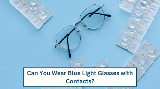 Glasses lying next to contact lens packs