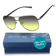 Adapt Photochromic Aviator Blue Light Glasses – Black & Silver