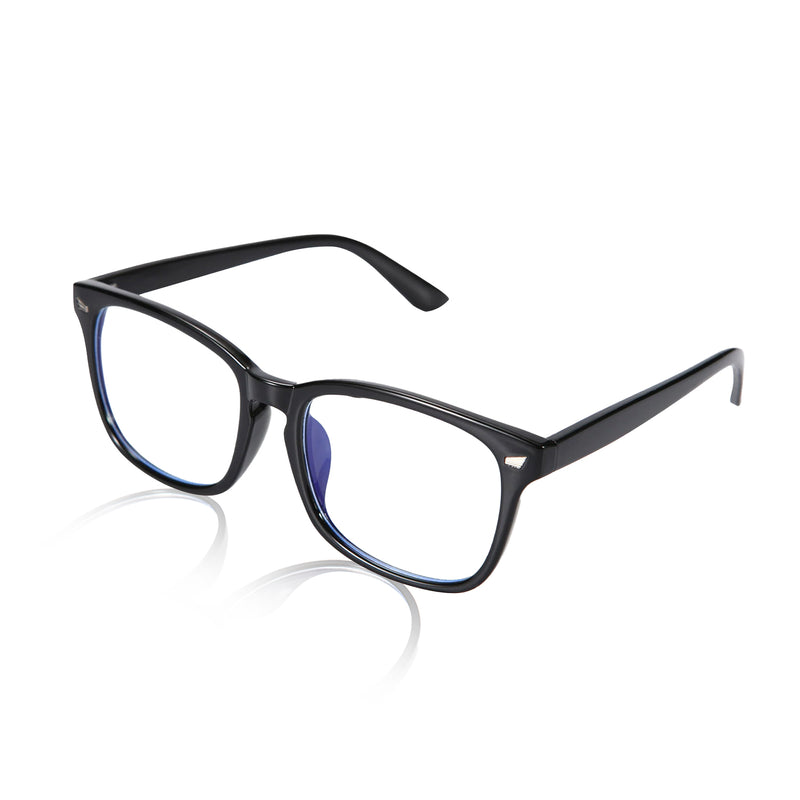 Black Wayfarer-style daytime blue light computer glasses