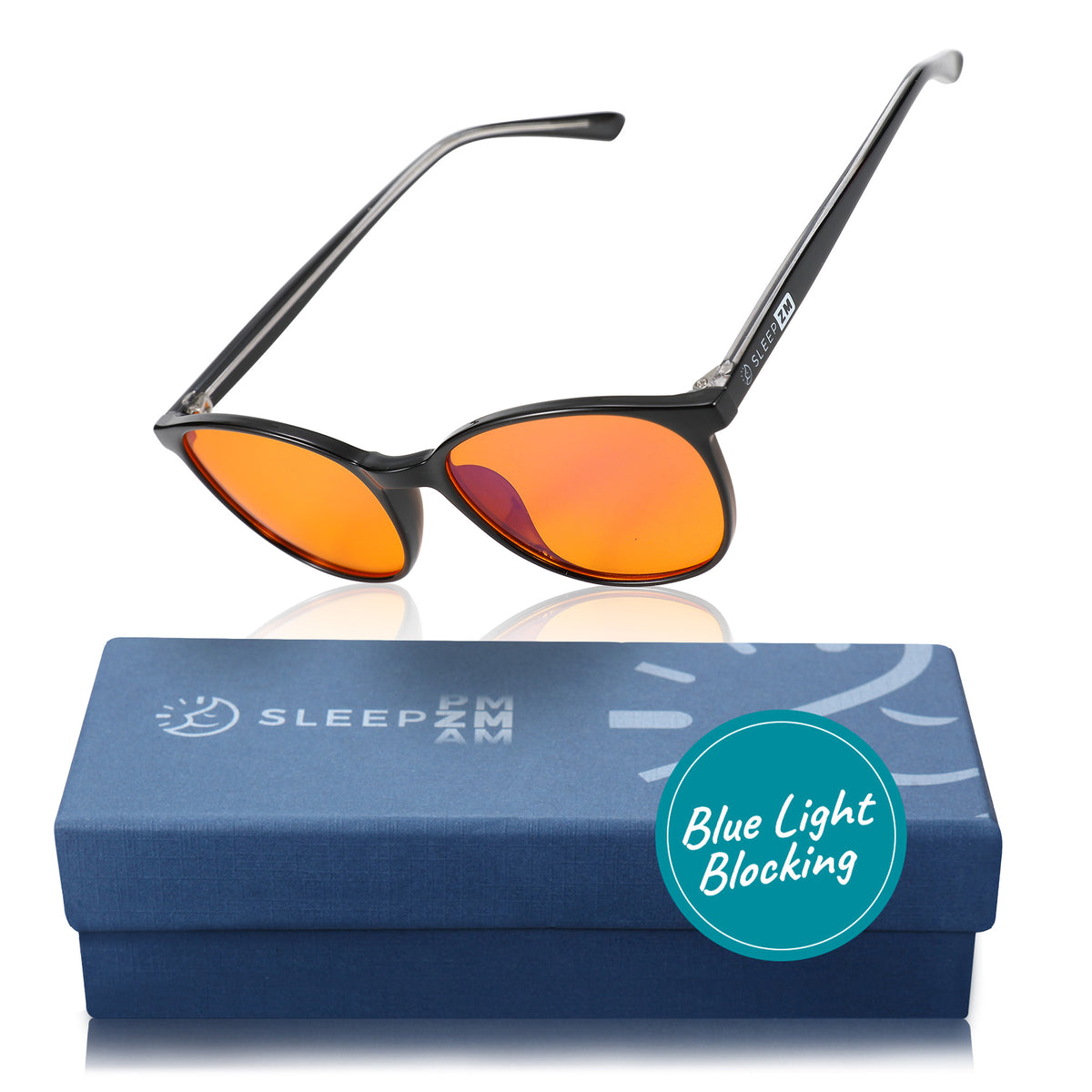 SleepAid Orange Taylor Kids Blue Light Glasses – Black
