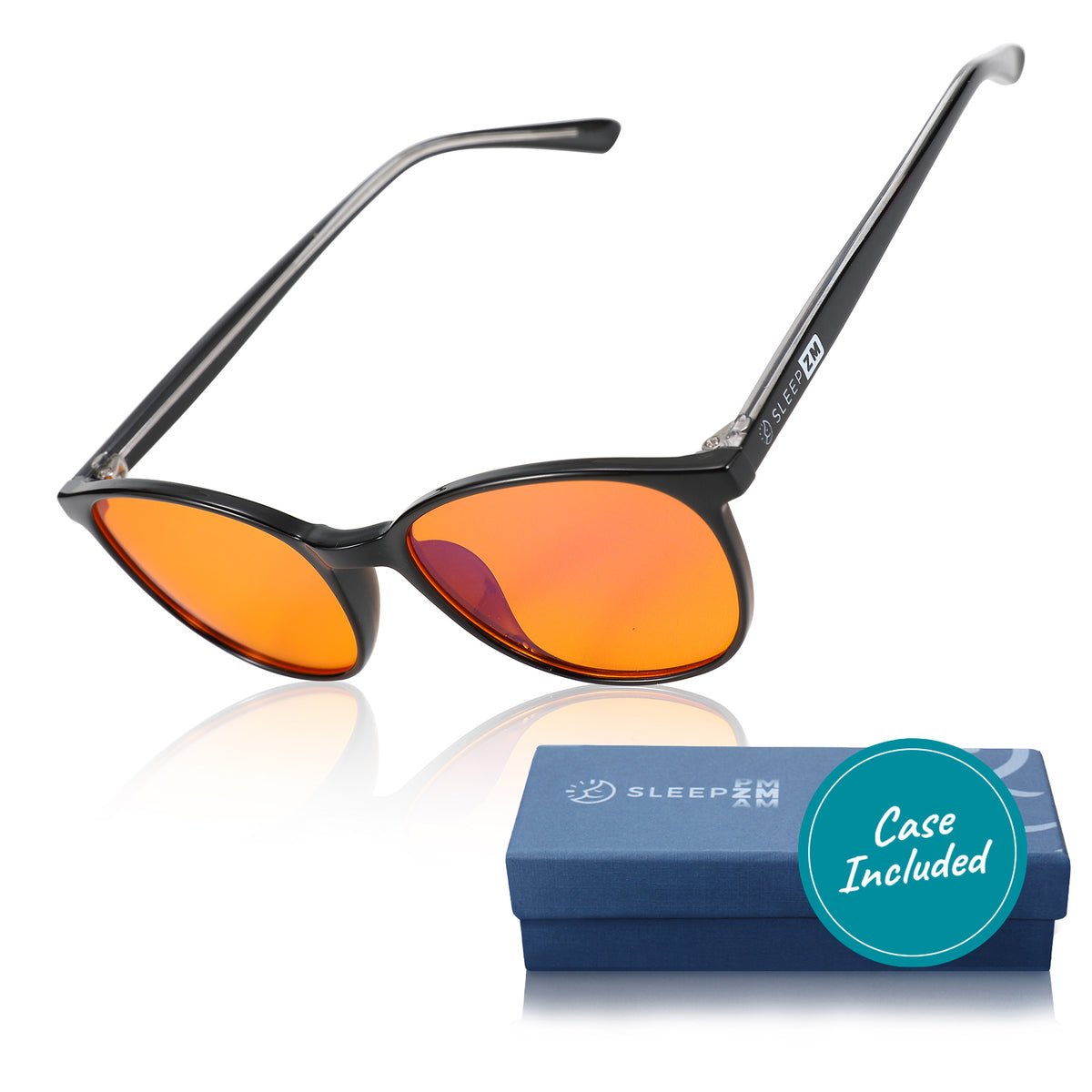 SleepAid Orange Taylor Kids Blue Light Glasses – Black