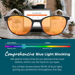 SleepAid Orange Taylor Kids Blue Light Glasses – Black