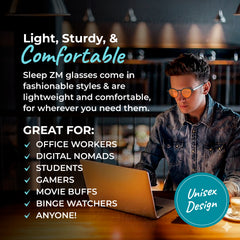SleepAid Orange Muse Blue Light Glasses – Black