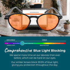 SleepAid Orange Muse Blue Light Glasses – Black