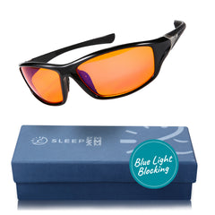 SleepAid Orange MaxProtect Blue Light Glasses – Black