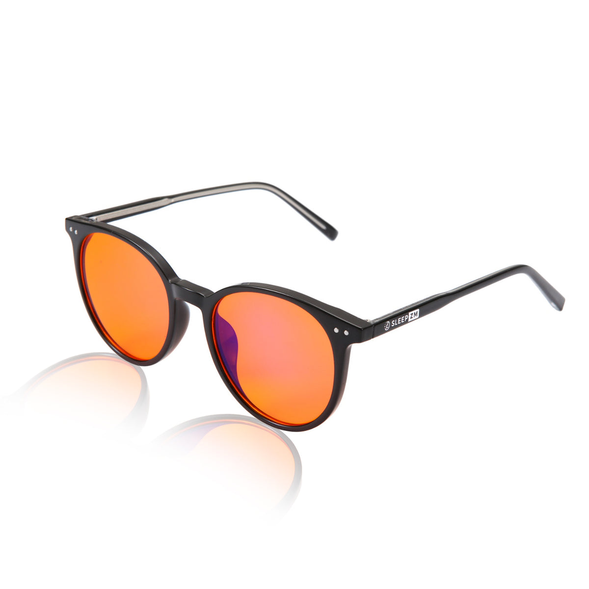 Black Oracle-style night‑time blue light blocking glasses with amber lenses