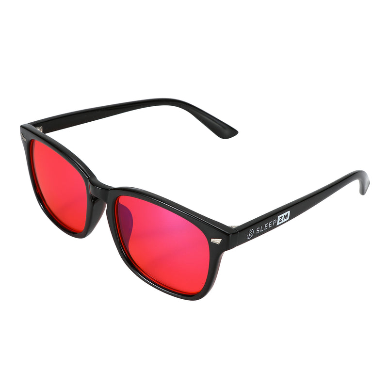 Black Night‑TimeMAX Wayfarer-style blue light glasses with amber lenses
