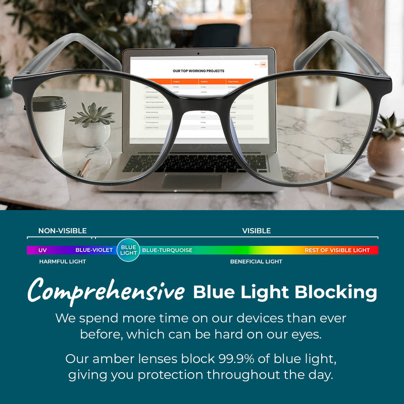 Day-Time Taylor Kids Blue Light Blocking Glasses - Black
