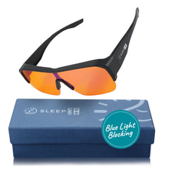 SleepAid Orange XXL Fit Over Blue Light Glasses – Black