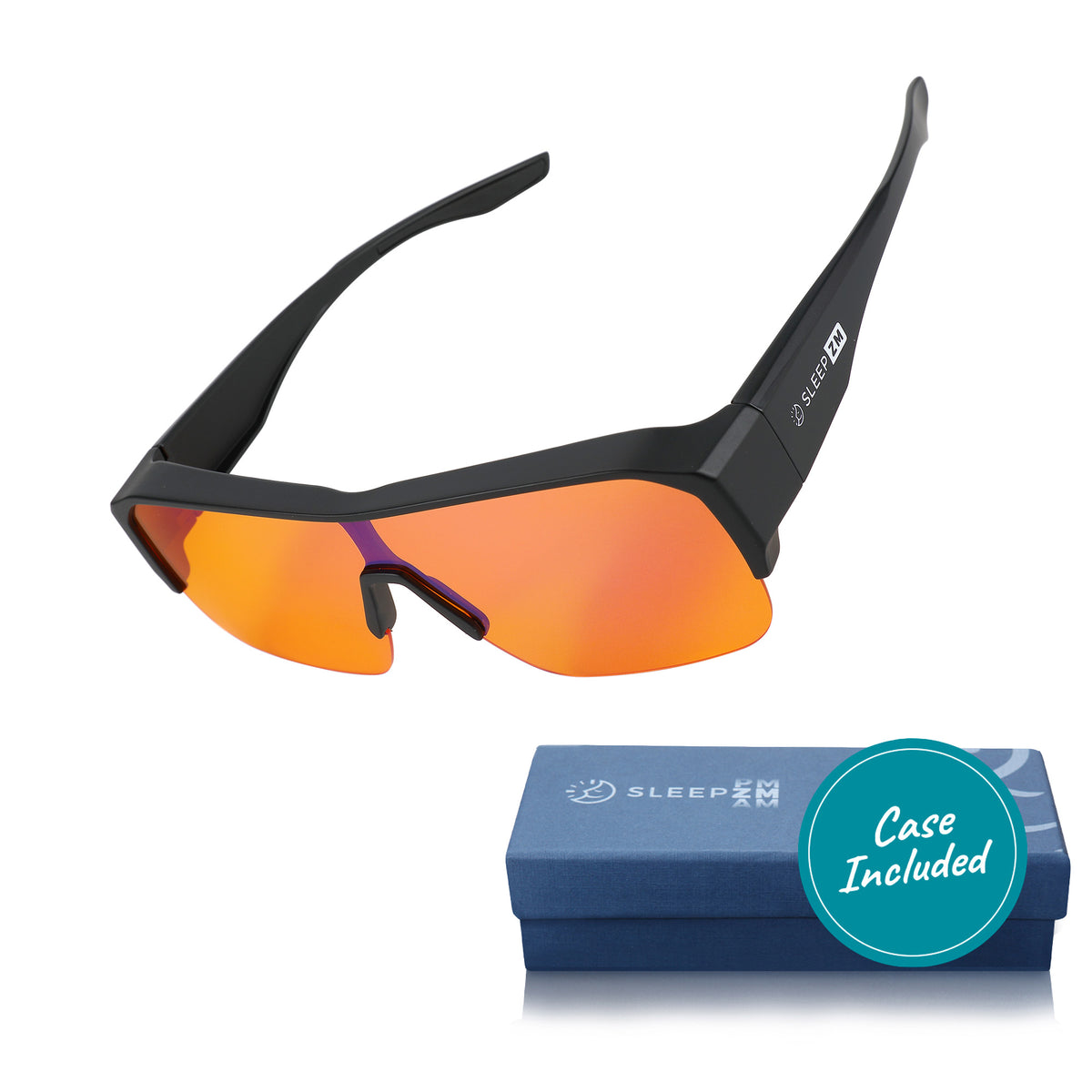 SleepAid Orange XXL Fit Over Blue Light Glasses – Black