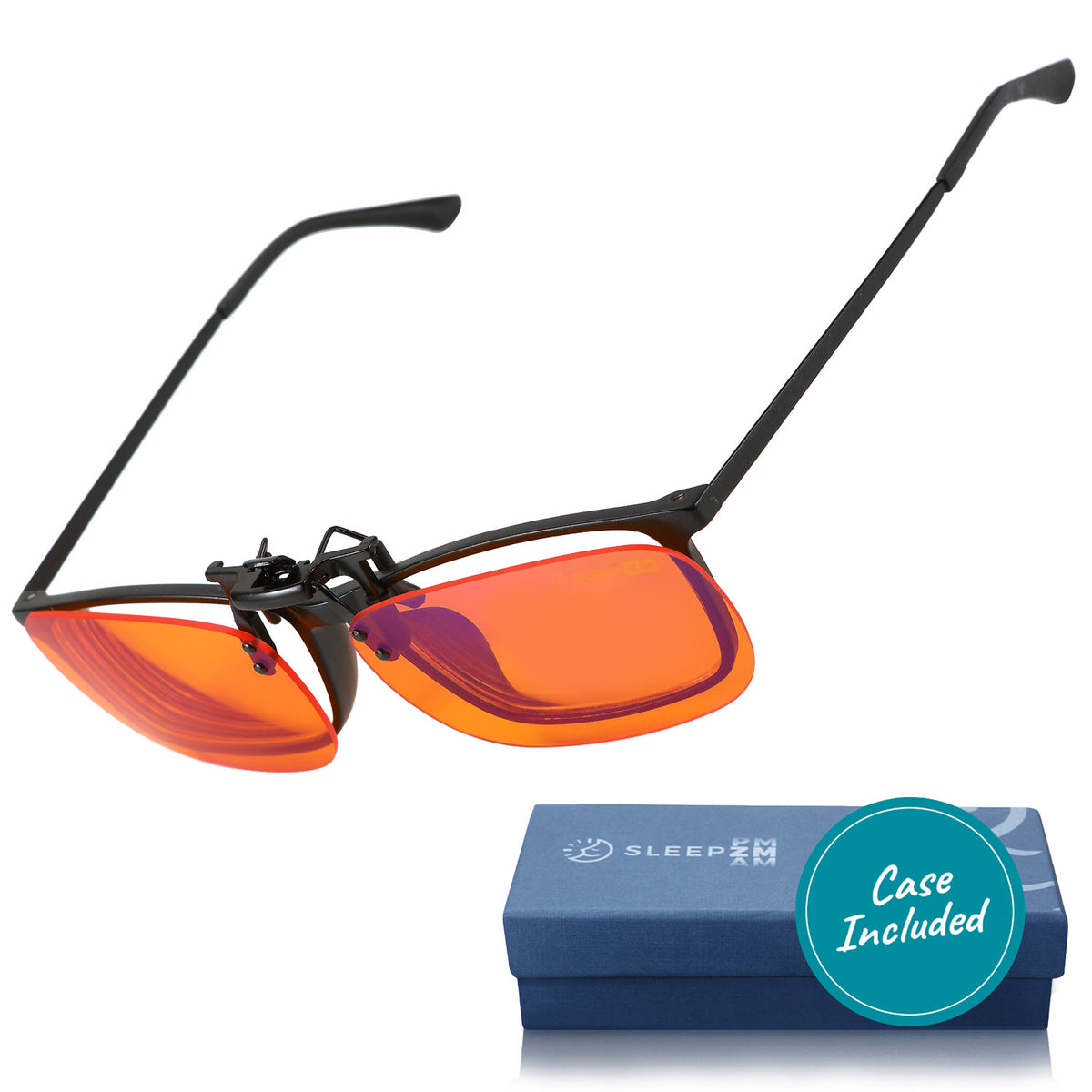 SleepAid Orange Flip-Up Clip-On Blue Light Glasses