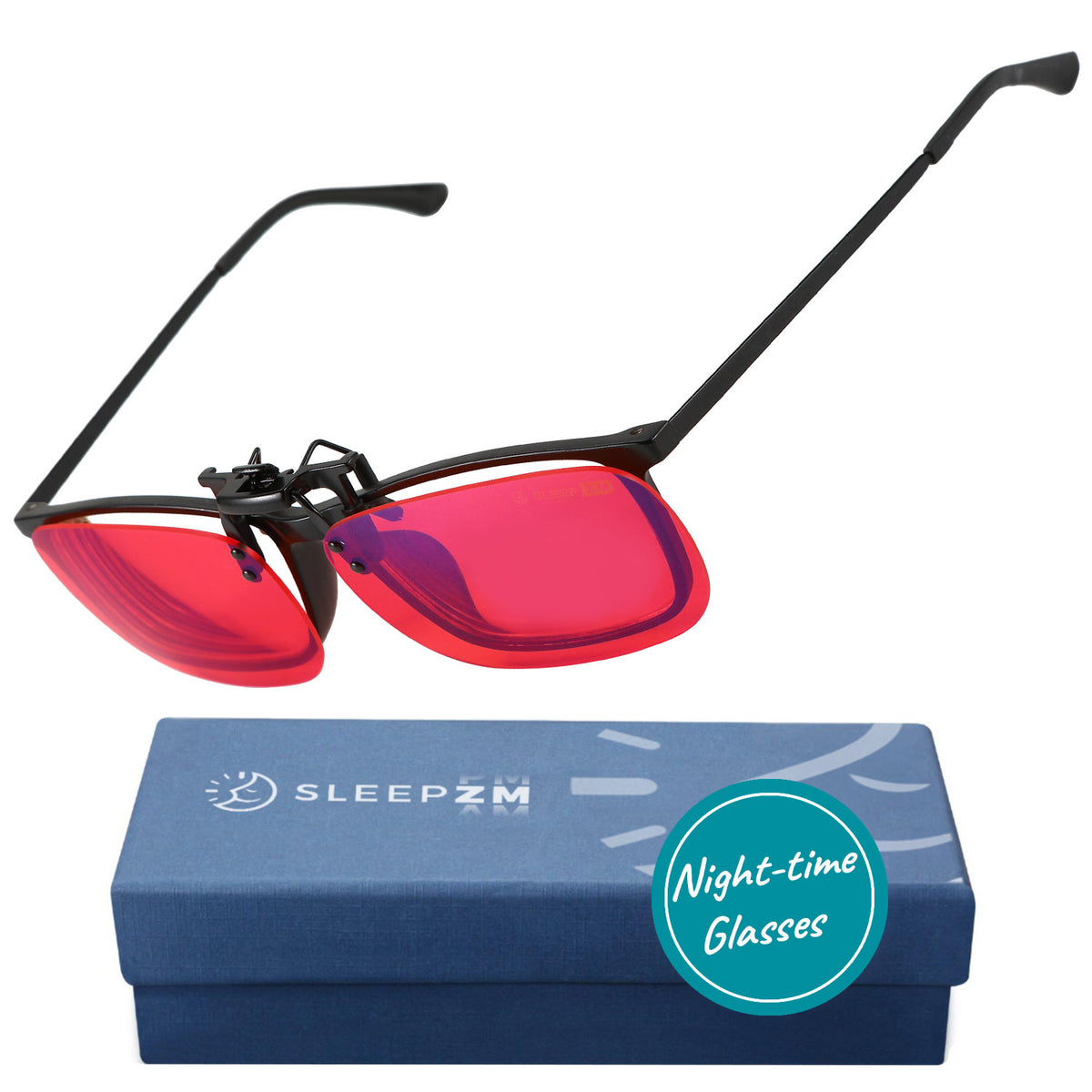 SleepAidMax Red Flip-Up Clip-On Blue Light Glasses