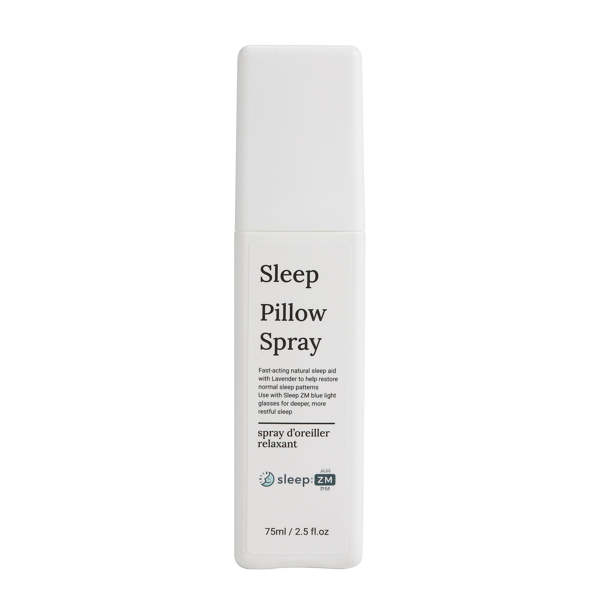 Sleep pillow spray bottle on a white background