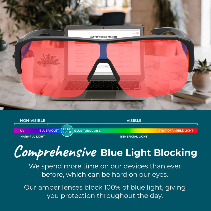 Night-time XXL Fit Over Blue Light Blocking Glasses - Black