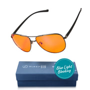Black Aviator Style Blue Light Glasses